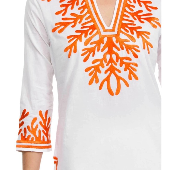 Gretchen Scott the Reef tunic - white and orange size Medium - Picture 5 of 9